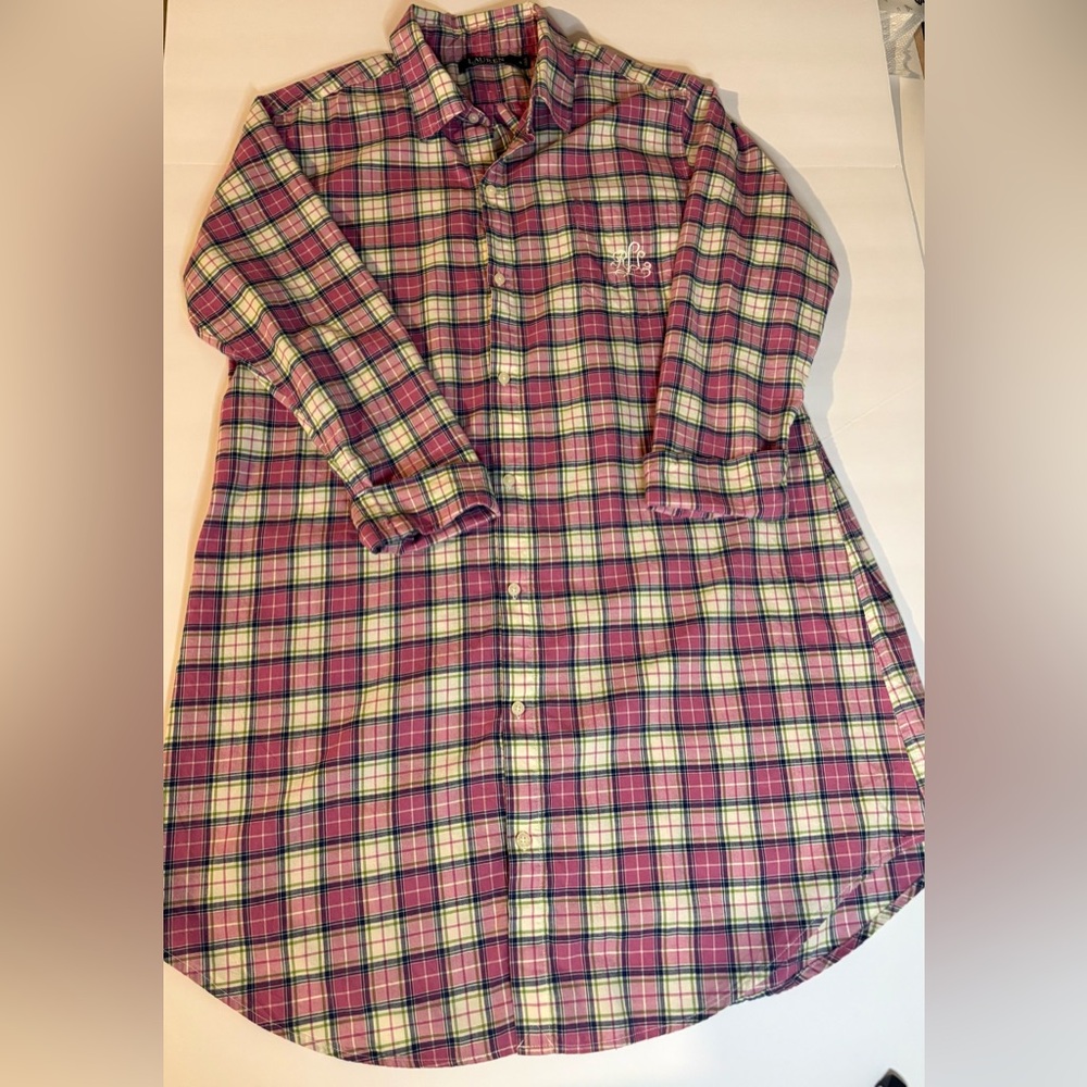 Ralph Lauren Pink and Green Plaid Shirt